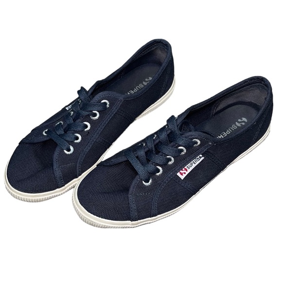 Like New Superga Tennis Shoes Sneakers 7 Navy Blue - Picture 14 of 15